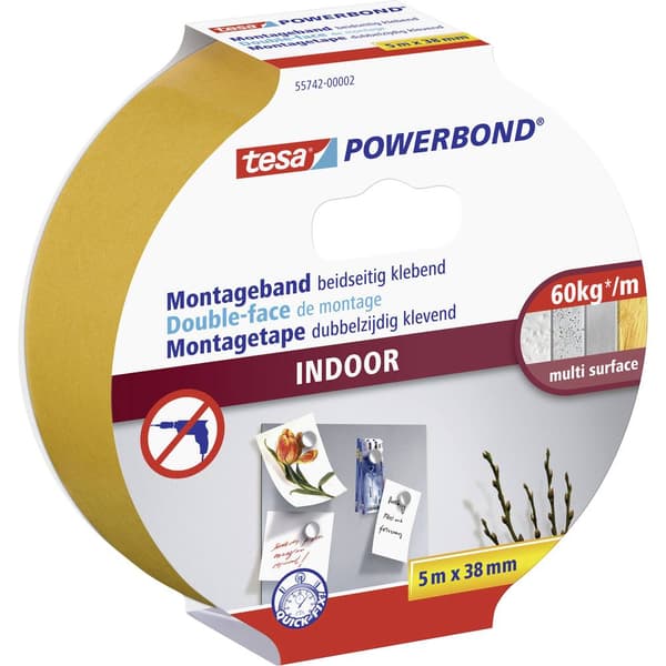 tesa INDOOR 55742-00001-03 Monteringsband tesa® Powerbond Orange (L x B) 5 m x 38 mm 1 st