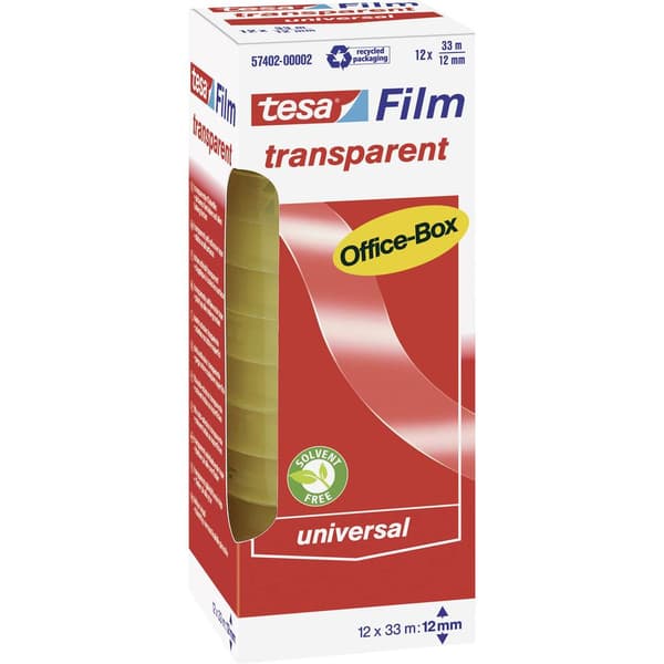 tesa OFFICE-BOX 57402-00002-01 tesafilm Transparent (L x B) 33 m x 12 mm 12 st
