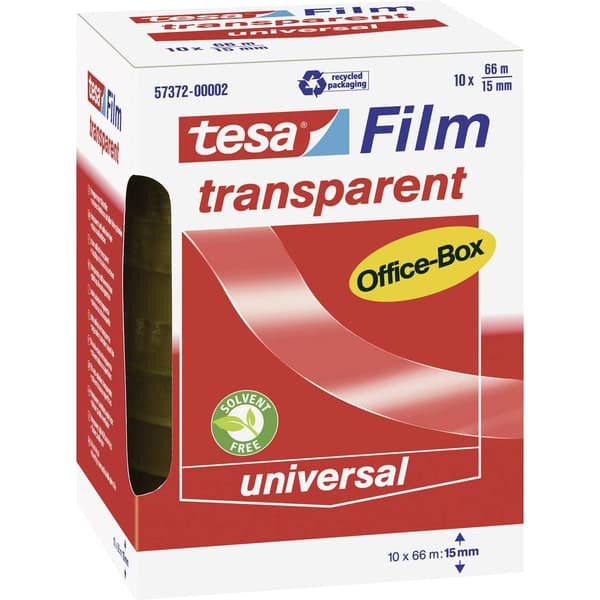 tesa OFFICE-BOX 57372-00002-01 tesafilm Transparent (L x B) 66 m x 15 mm 10 st