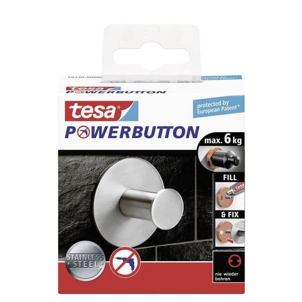 tesa POWERBUTTON TESA ® Strömbrytare Classic Metall