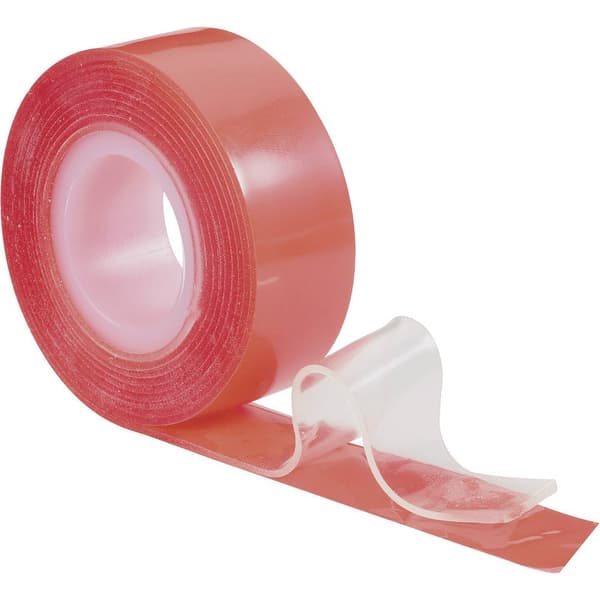 TOOLCRAFT 886516 Dubbelsidiga tejp Röd (L x B) 1.5 m x 19 mm 1 st