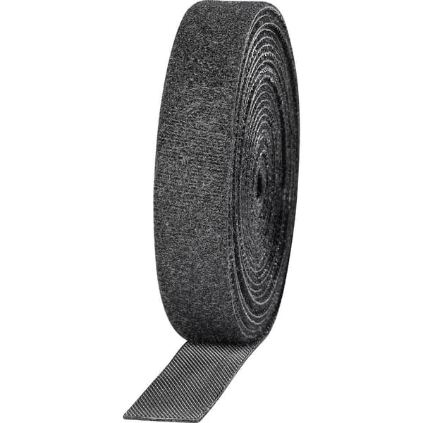 TOOLCRAFT KL16X3000C Kardborreband för paketering Statisk del och fleecedel (L x B) 3000 mm x 16 mm Svart 2 st