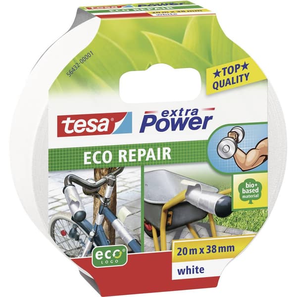 tesa ECO REPAIR 56432-00001-00 Tygtejp tesa® extra Power Vit (L x B) 20 m x 38 mm 1 st