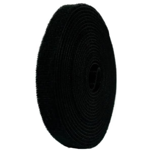 TOOLCRAFT KL10X3000C Kardborreband för paketering Statisk del och fleecedel (L x B) 3000 mm x 10 mm Svart 4 st
