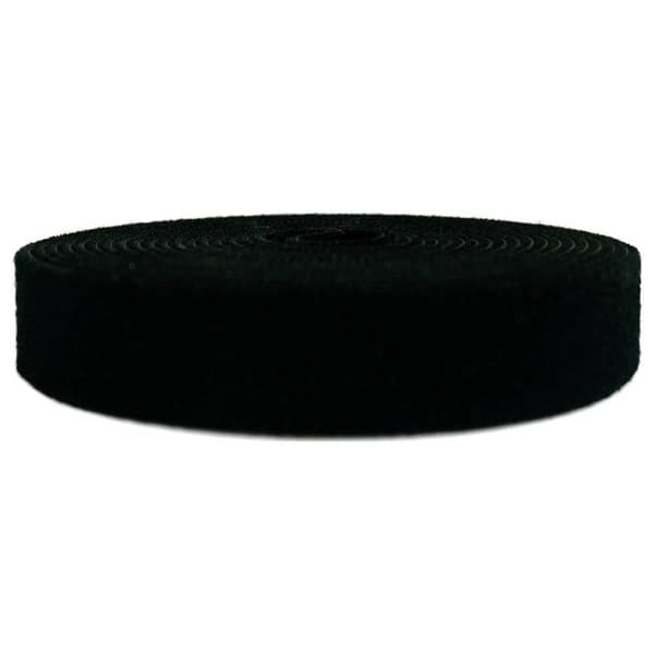 TOOLCRAFT KL25X2500C Kardborreband för paketering Statisk del och fleecedel (L x B) 2500 mm x 25 mm Svart 2 st