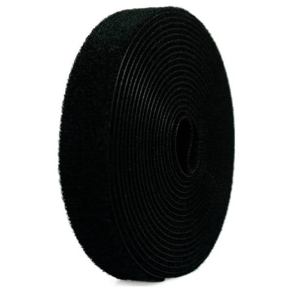 TOOLCRAFT KL25X2500C Kardborreband för paketering Statisk del och fleecedel (L x B) 2500 mm x 25 mm Svart 2 st