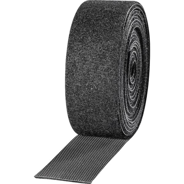 TOOLCRAFT KL25X2500C Kardborreband för paketering Statisk del och fleecedel (L x B) 2500 mm x 25 mm Svart 2 st