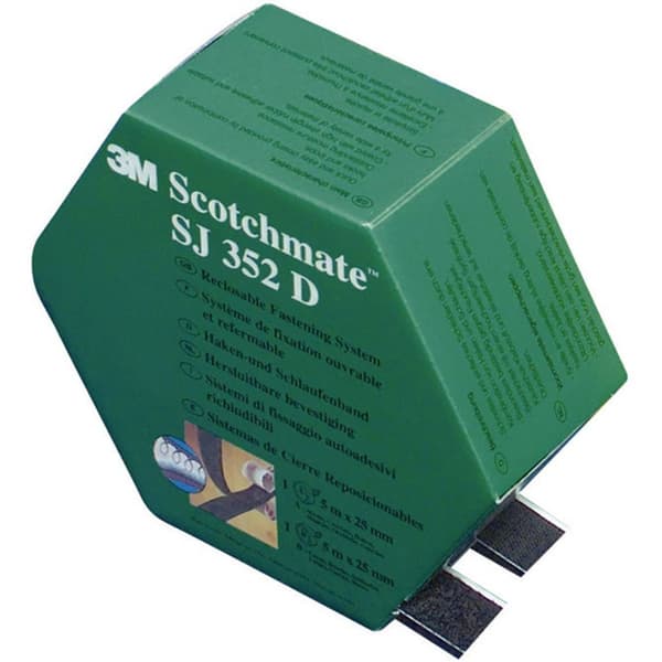 3M SJ 352D Scotchmate Kardborreband för fastlimning Statisk del och fleecedel (L x B) 5000 mm x 25.4 mm Svart 1 par