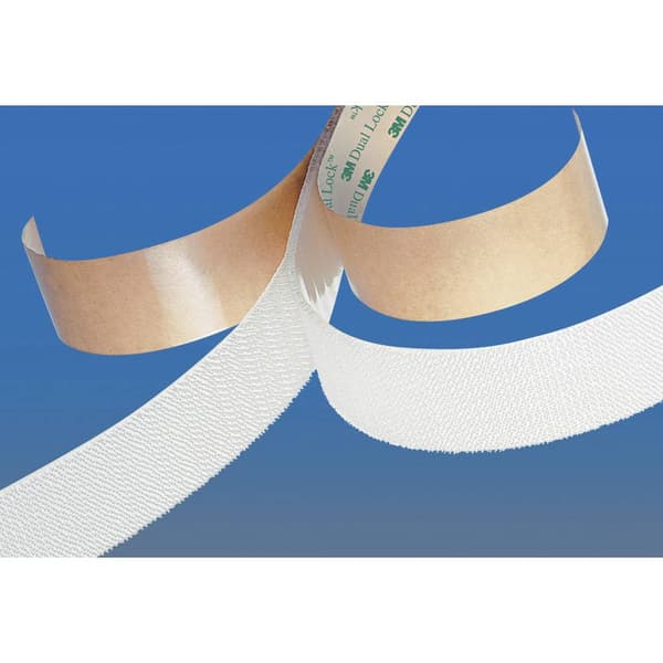 3M SJ 356D Dual Lock Kardborreband för fastlimning Svamphuvud (L x B) 5000 mm x 25 mm Genomskinlig 1 par