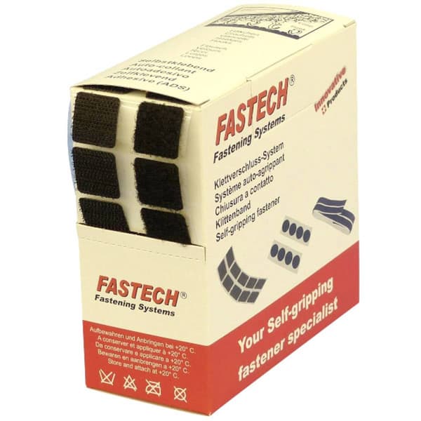 FASTECH® B20-SQ999905 Kardborreband-kvadrater för pålimning Hotmelt Statisk del och fleecedel (L x B) 20 mm x 20 mm Sva