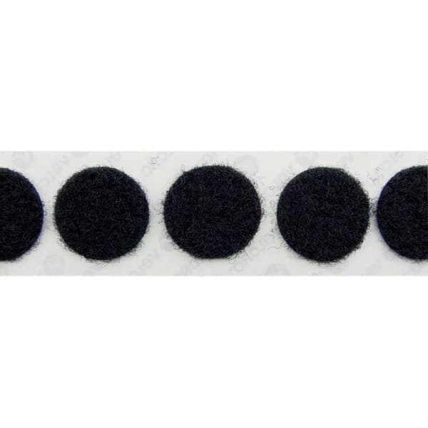 VELCRO® E20101933011425 Kardborreband-punkter för fastlimning Fleecedel (Ø) 19 mm Svart 1120 st