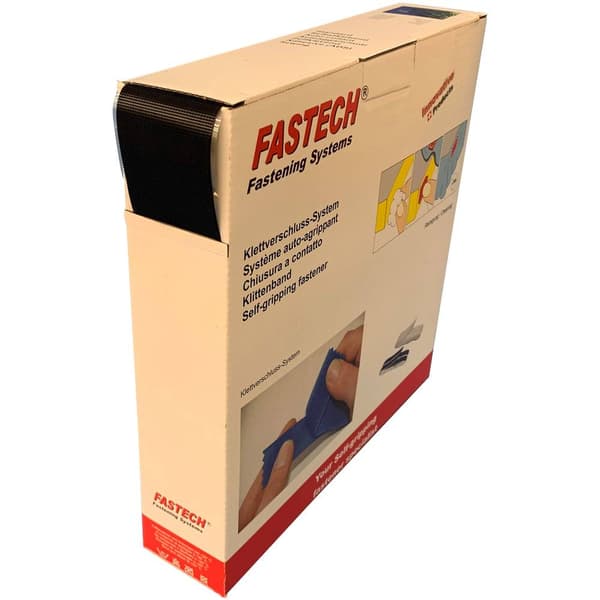 FASTECH® B50-SK-ETN32CB25 Kardborreband för pålimning Hotmelt Mikro-krok (L x B) 25 m x 50 mm Svart 25 m