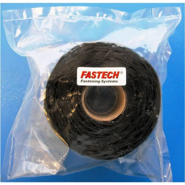 FASTECH® T0205099990305 Kardborreband för pålimning Hotmelt Fleecedel (L x B) 5000 mm x 50 mm Svart 1 st