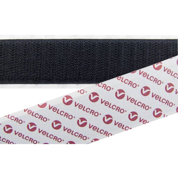 VELCRO® E08802533011425 Kardborreband för fastlimning Statisk del (L x B) 25000 mm x 25 mm Svart 25 m