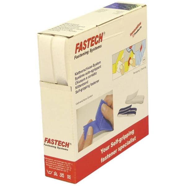 FASTECH® B16-STD000010 Kardborreband för att sy fast Statisk del och fleecedel (L x B) 10 m x 16 mm Vit 10 m