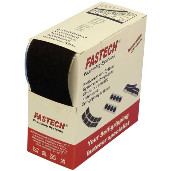 FASTECH® B50-SK-L-999905 Kardborreband för pålimning Hotmelt Fleecedel (L x B) 5 m x 50 mm Svart 5 m