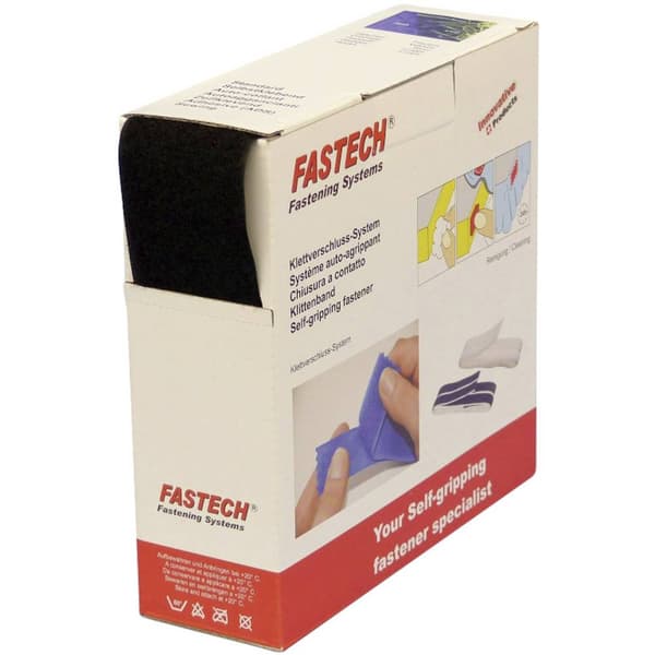 FASTECH® B50-STD-L-999910 Kardborreband för att sy fast Fleecedel (L x B) 10 m x 50 mm Svart 10 m