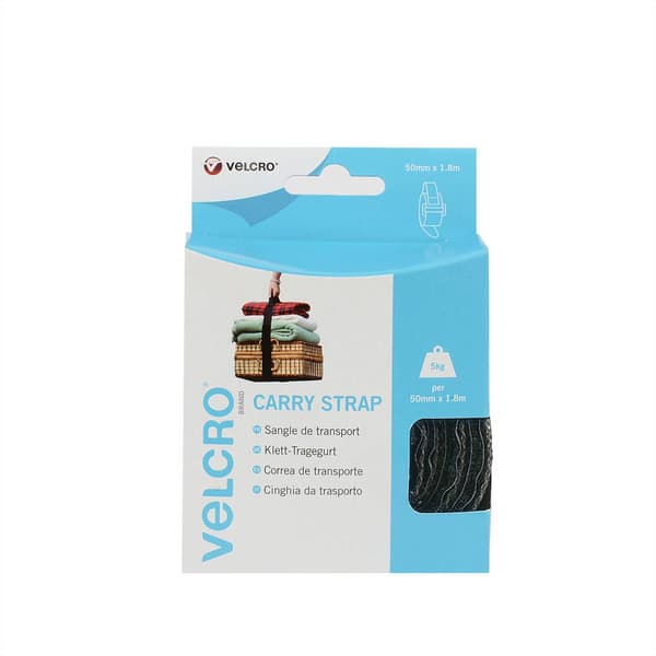 VELCRO® VEL-EC60326 Kardborreband med bälte Statisk del och fleecedel (L x B) 1800 mm x 50 mm Svart 1 st