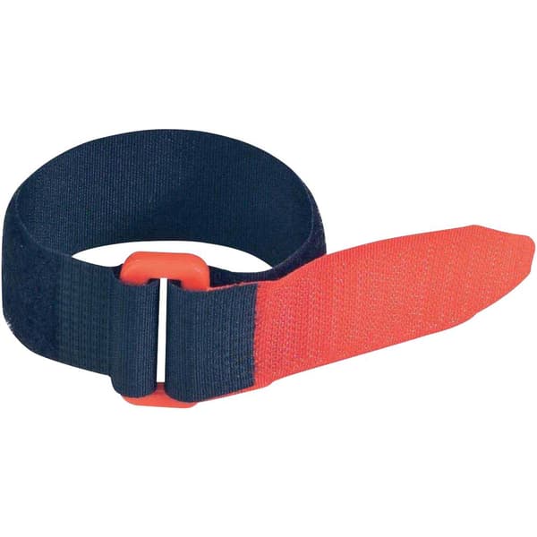 FASTECH® F101-25-300-5 Kardborreband med bälte Statisk del och fleecedel (L x B) 300 mm x 25 mm Svart, Röd 5 st