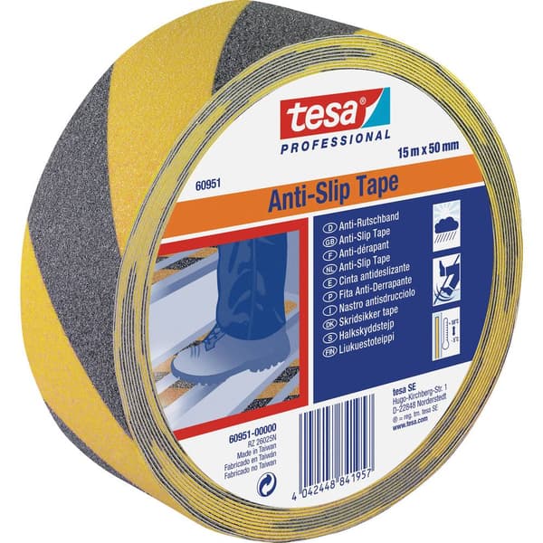 tesa 60951-00000-00 Antiglidtejp tesa® Professional Svart, Gul (L x B) 15 m x 50 mm 1 st