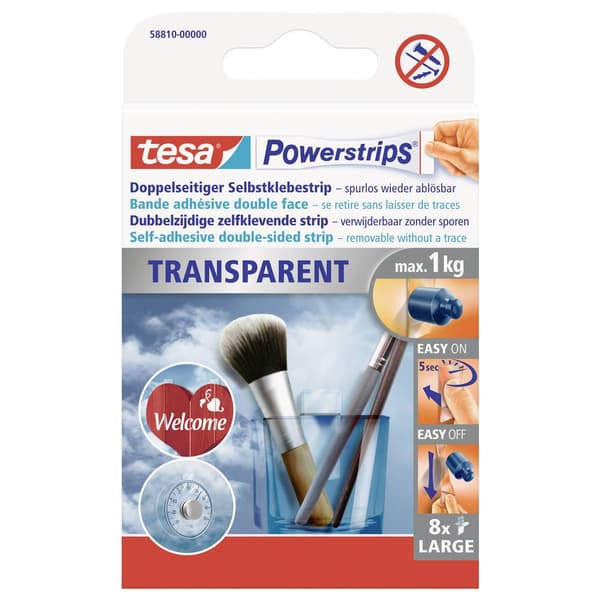 tesa POWERSTRIPS® Tesa Powerstrips® transparent stor Transparent