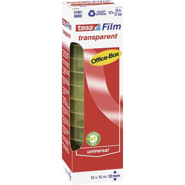 tesa OFFICE-BOX 57401-00002-03 tesafilm Transparent (L x B) 10 m x 12 mm 12 st