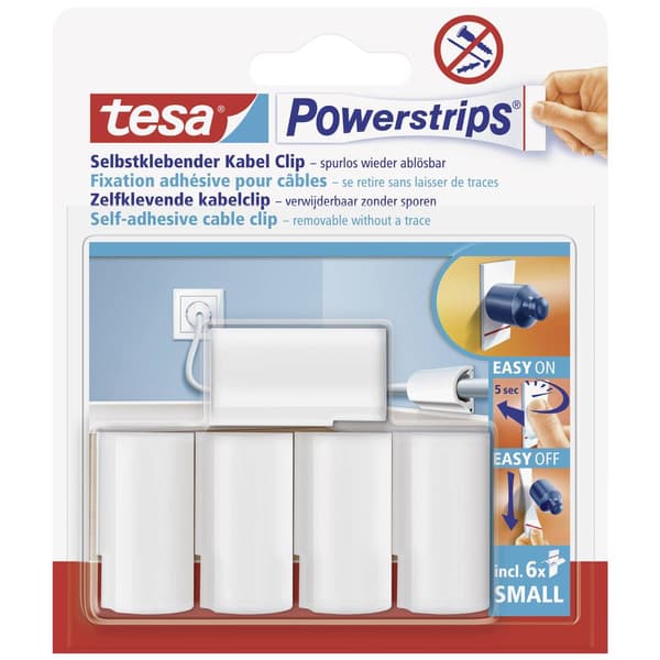 tesa POWERSTRIPS® Tesa Powerstrips® kabelklämma Vit