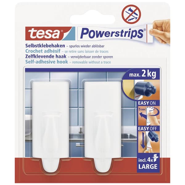 tesa POWERSTRIPS® Tesa Powerstrips® krok Large Trend, Vit