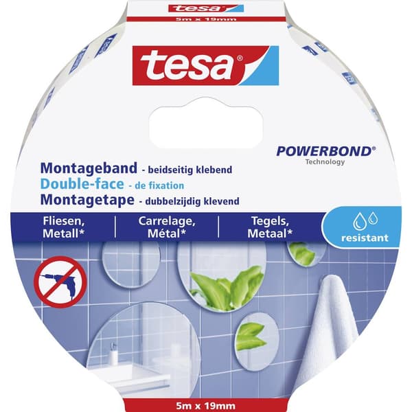 tesa TILES 77745-00000-00 Monteringsband tesa® Powerbond Vit (L x B) 5 m x 19 mm 1 st