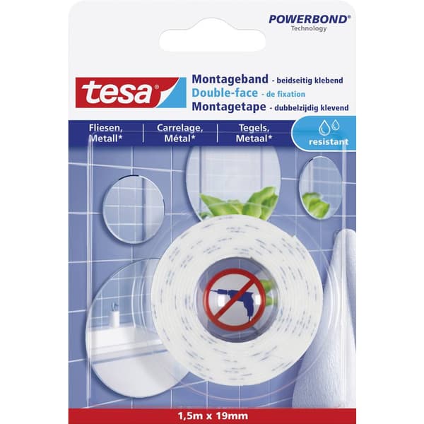 tesa TILES 77744-00000-00 Monteringsband tesa® Powerbond Vit (L x B) 1.5 m x 19 mm 1 st