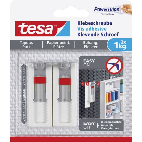 tesa 77775 tesa® vidhäftande skruv justerbar Vit