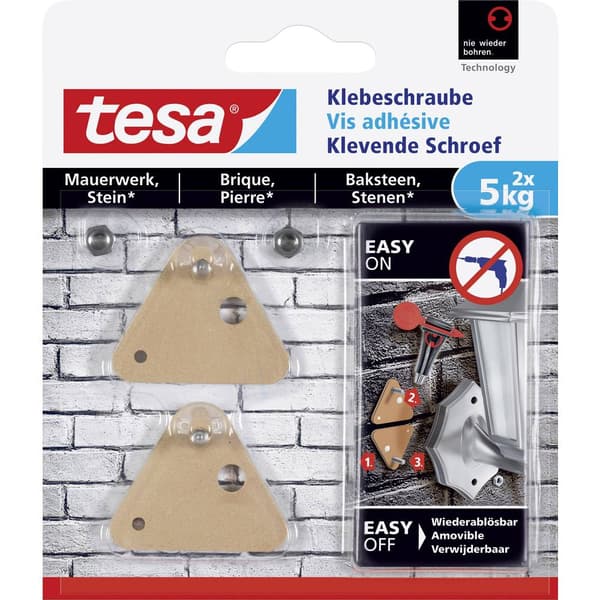 tesa 77904 tesa® vidhäftande skruv triangulär Beige