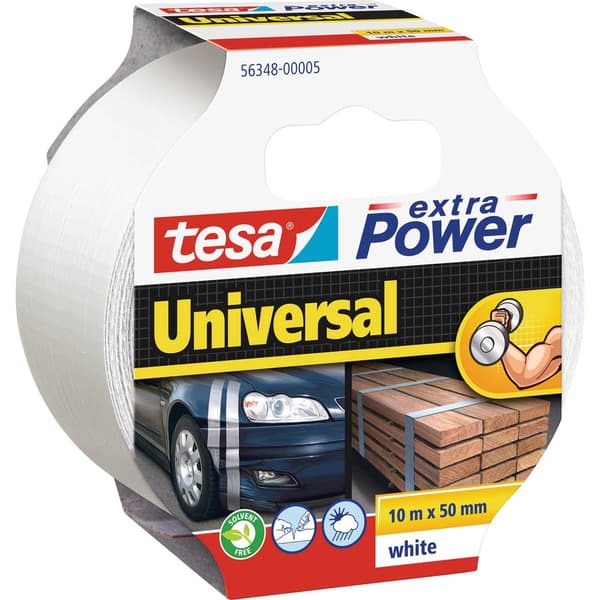 tesa UNIVERSAL 56348-00005-05 Tygtejp tesa® extra Power Vit (L x B) 10 m x 50 mm 1 st