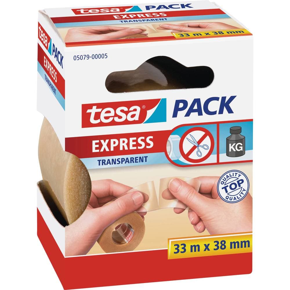 tesa EXPRESS 05079-00005-01 Packtejp tesapack® Express Transparent (L x B) 33 m x 38 mm 1 st