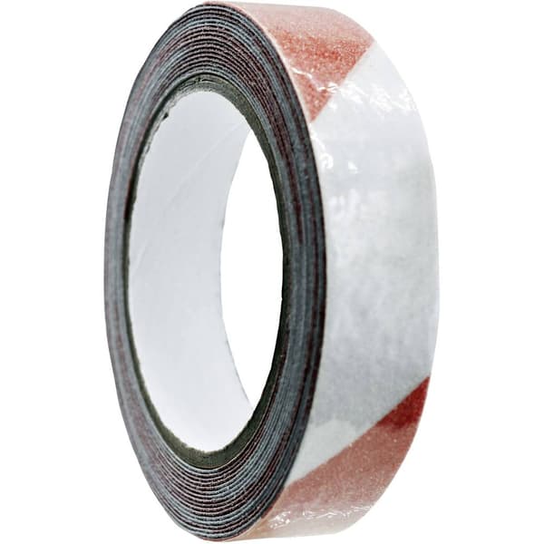 TOOLCRAFT ANST505M-RW Varningstejp ANST505M-RW Röd, Vit (L x B) 5 m x 50 mm 1 st