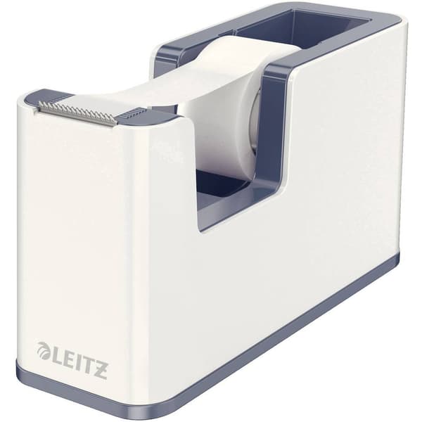 Leitz Tejpdispenser WOW Duo Colour Vit, Grå Rullbredd (max.): 19 mm Rullängd (max.) 33 m