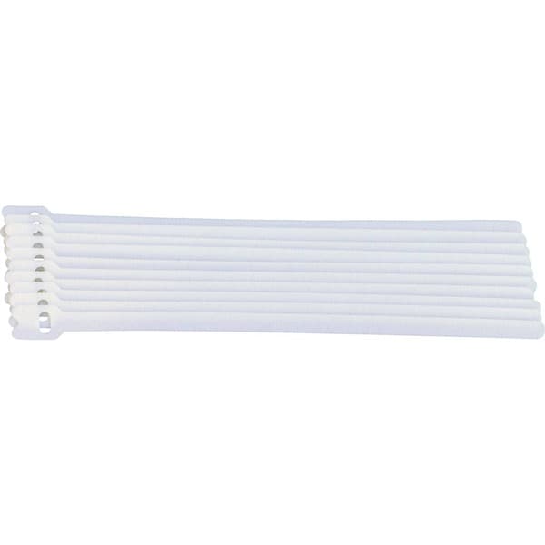 TRU COMPONENTS 801-010-Bag Kardborreband-bundtband för paketering Statisk del och fleecedel Vit 10 st