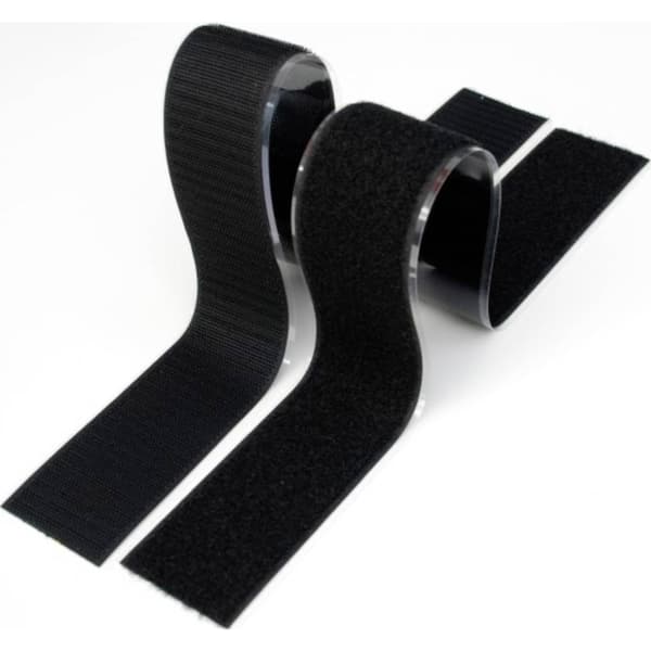 TRU COMPONENTS 908-330-Bag Kardborreband för fastlimning Statisk del och fleecedel (L x B) 500 mm x 20 mm Svart 1 par
