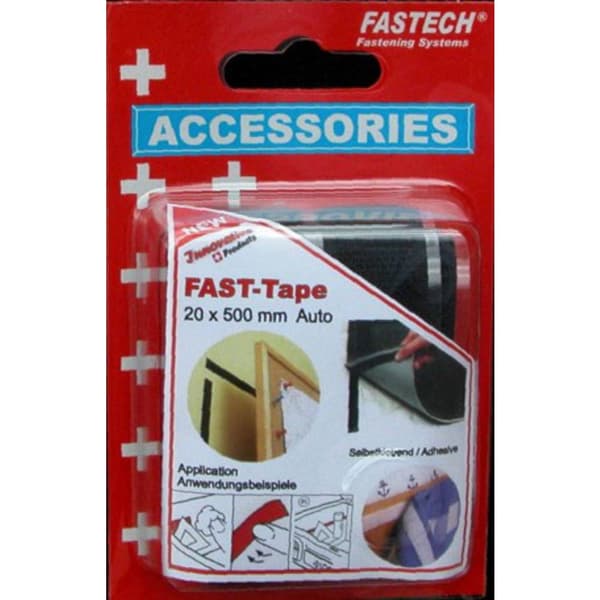 TRU COMPONENTS 908-330-Bag Kardborreband för fastlimning Statisk del och fleecedel (L x B) 500 mm x 20 mm Svart 1 par
