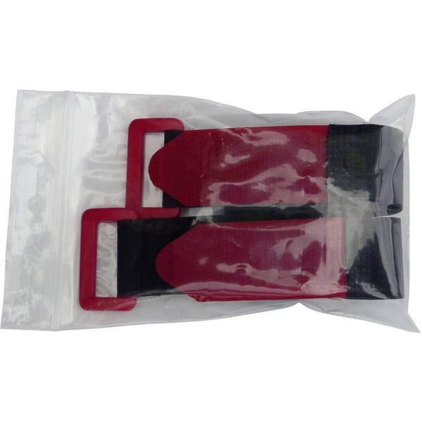 TRU COMPONENTS 688-330-Bag Kardborreband med bälte Statisk del och fleecedel (L x B) 300 mm x 25 mm Svart, Röd 2 st