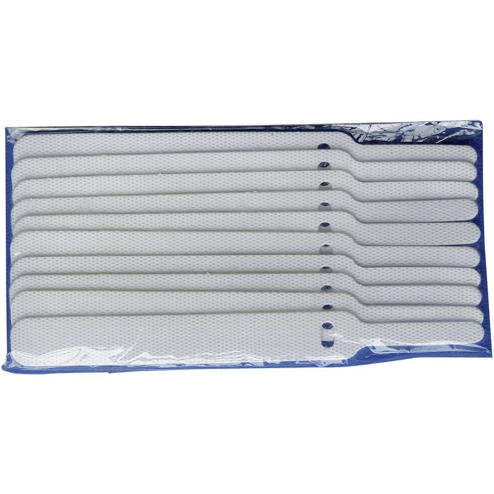 Kardborreband-bundtband för paketering Statisk del och fleecedel Vit TRU COMPONENTS 800-010-Bag 10 st