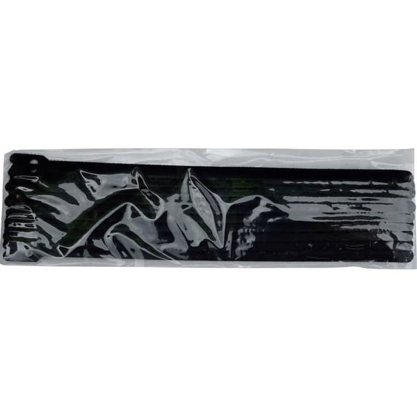 TRU COMPONENTS 801-330-Bag Kardborreband-bundtband för paketering Statisk del och fleecedel Svart 10 st