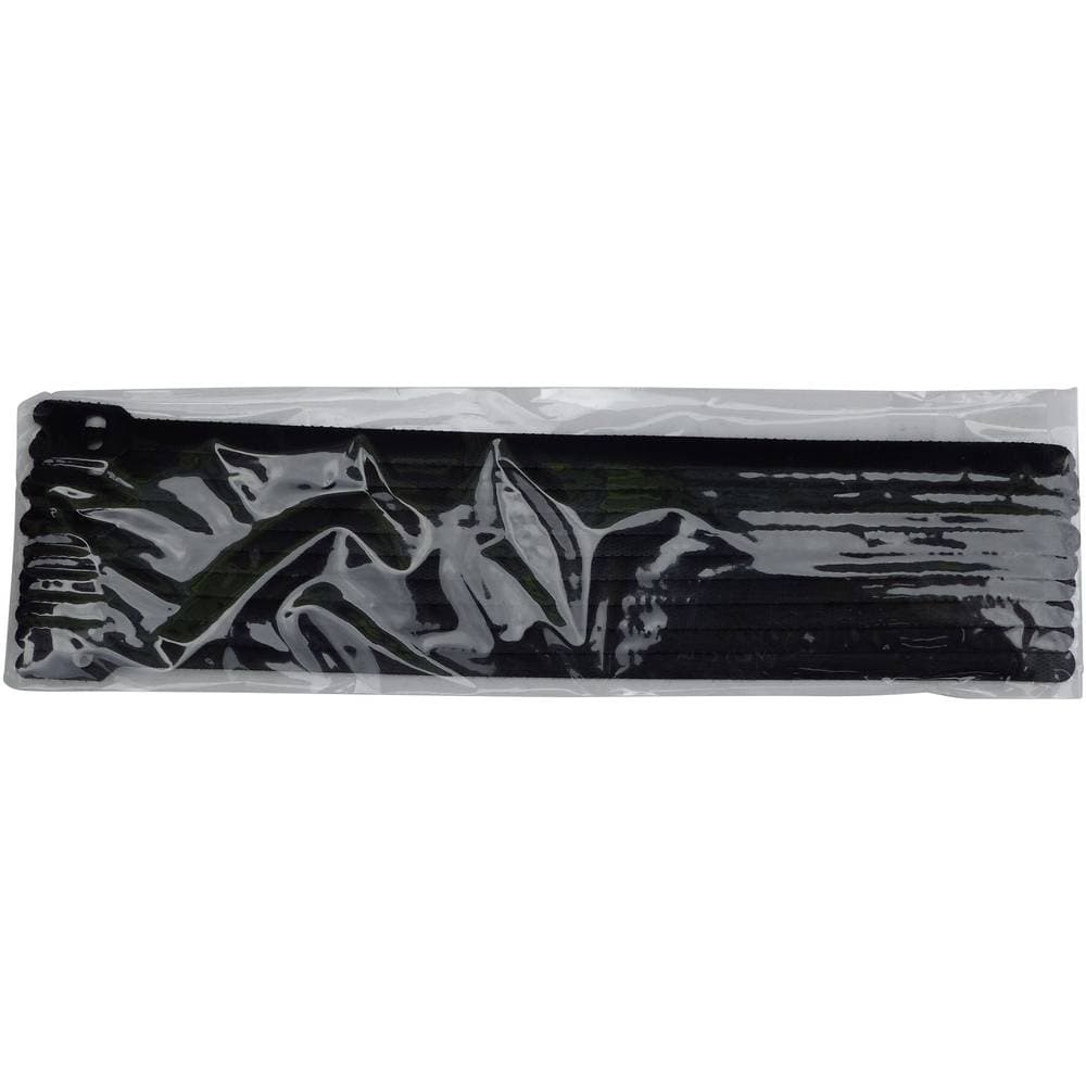 Kardborreband-bundtband för paketering Statisk del och fleecedel Svart TRU COMPONENTS 801-330-Bag 10 st