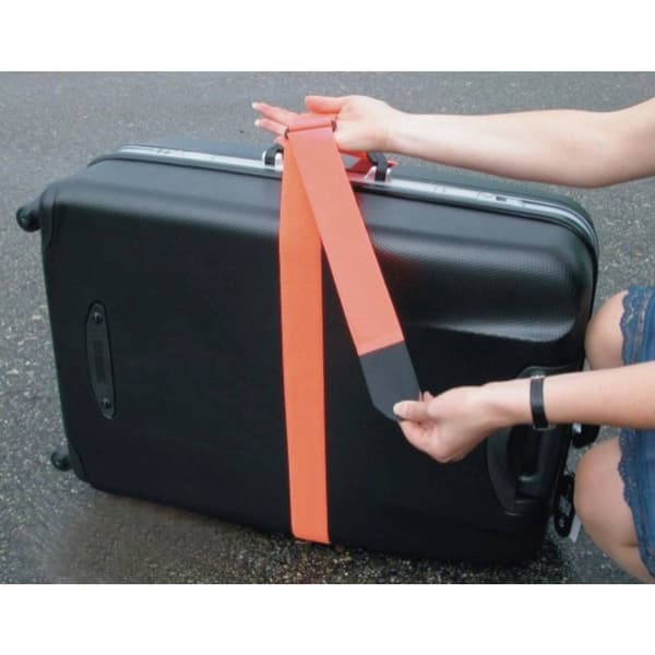 TRU COMPONENTS 922-1319-Bag Kardborreband-bagageband med bälte Statisk del och fleecedel Orange 1 st