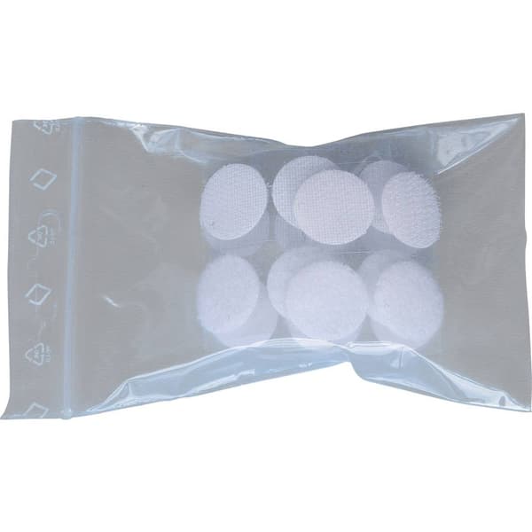 TRU COMPONENTS 685-010-Bag Kardborreband-punkter för fastlimning Statisk del och fleecedel (Ø) 20 mm Vit 8 par