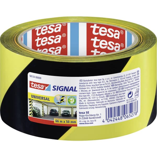 tesa UNIVERSAL 58133-00000-00 Markeringstejp tesa® SIGNAL Gul, Svart (L x B) 66 m x 50 mm 1 st