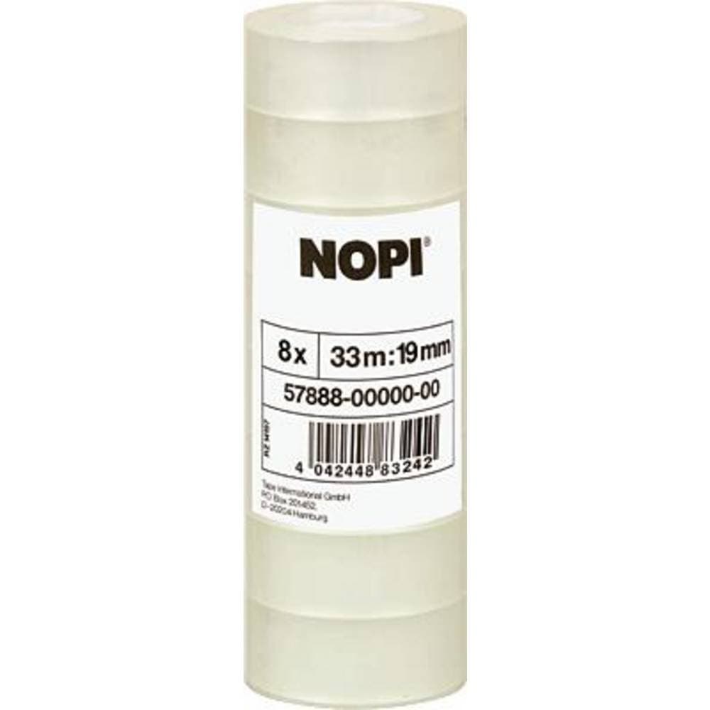 Nopi 57888-00000-00 57888-00000-00 Tejp Nopi® Transparent (L x B) 33 m x 19 mm 8 st