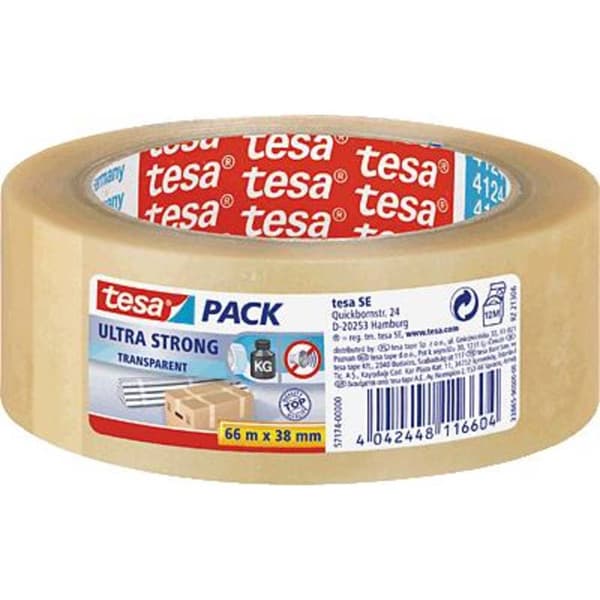 tesa ULTRA STRONG 57174-00000-02 Packtejp tesapack® Transparent (L x B) 66 m x 38 mm 1 st