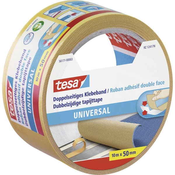 tesa UNIVERSAL 56171-00003-11 Dubbelsidiga tejp Vit (L x B) 10 m x 50 mm 1 st
