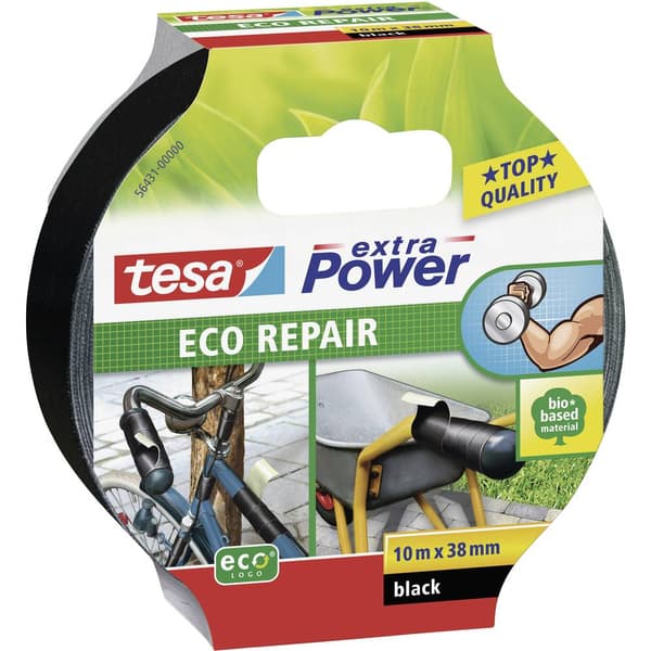 tesa ECO REPAIR 56431-00000-00 Tygtejp tesa® extra Power Svart (L x B) 10 m x 38 mm 1 st